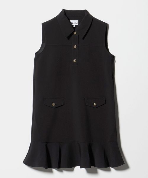 GANNI/＜GANNI＞ペプラム ノースリーブ ミニ ワンピース/ワンピース