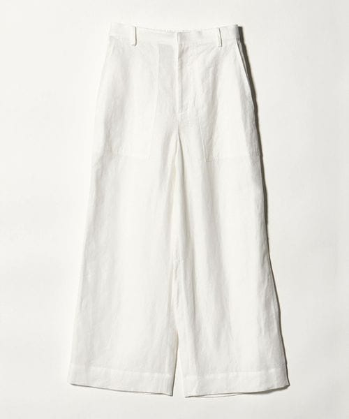 UNITED ARROWS/リネン パッチポケット イージーパンツ WHITE ‐ウォッシャブル‐/イージーパンツ