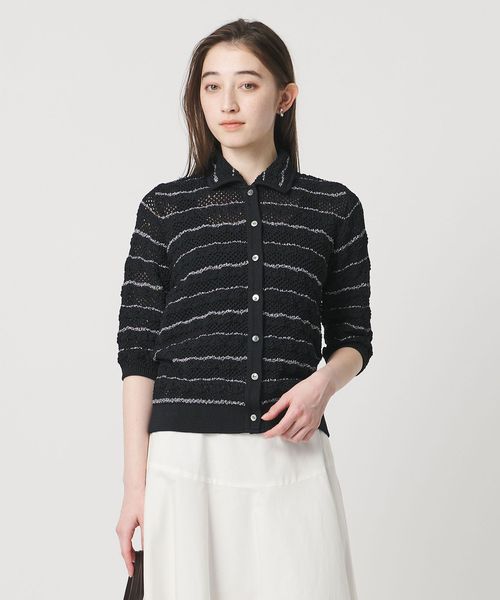 UNITED ARROWS/YTM ラメ ニットポロ カーディガン ‐ウォッシャブル‐/カーディガン / ボレロ