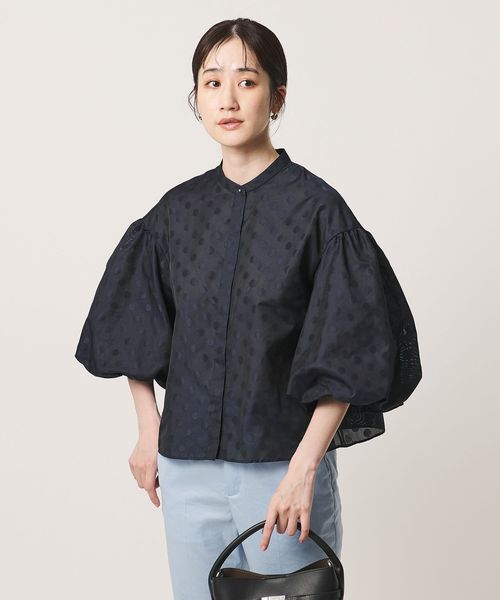 UNITED ARROWS/シアー ドット パフ ブラウス ‐ウォッシャブル‐/シャツ / ブラウス