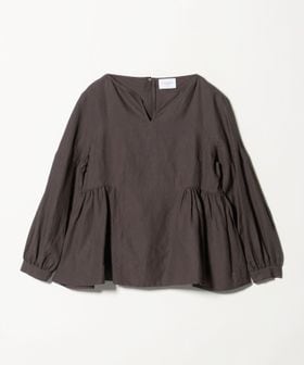 UNITED ARROWS/リネン スキッパー ペプラム ブラウス ‐ウォッシャブル‐/シャツ / ブラウス