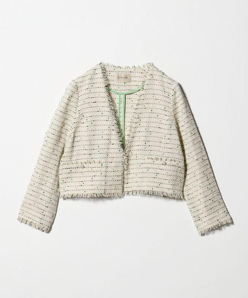 Masaco Teranishi/＜Masaco Teranishi＞ツイードライク ノーカラー ジャケット/ノーカラージャケット
