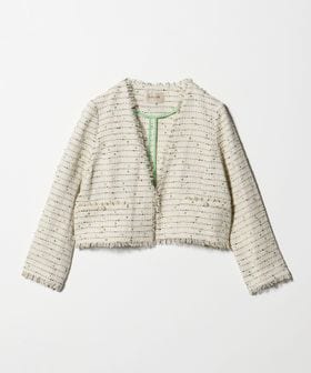 Masaco Teranishi/＜Masaco Teranishi＞ツイードライク ノーカラー ジャケット/ノーカラージャケット