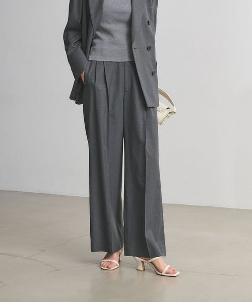 UNITED ARROWS/2タック ストレート ワイド パンツ/スラックス