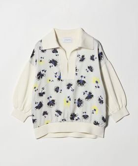 UNITED ARROWS/６分袖 プリント ニット コンビ シャツ ‐ウォッシャブル‐/シャツ / ブラウス