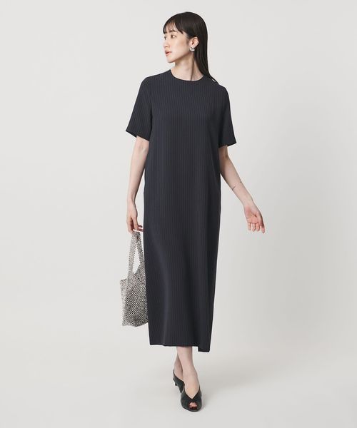 UNITED ARROWS/Drapy ピンストライプ ショートスリーブ ワンピース ‐ウォッシャブル‐/ワンピース
