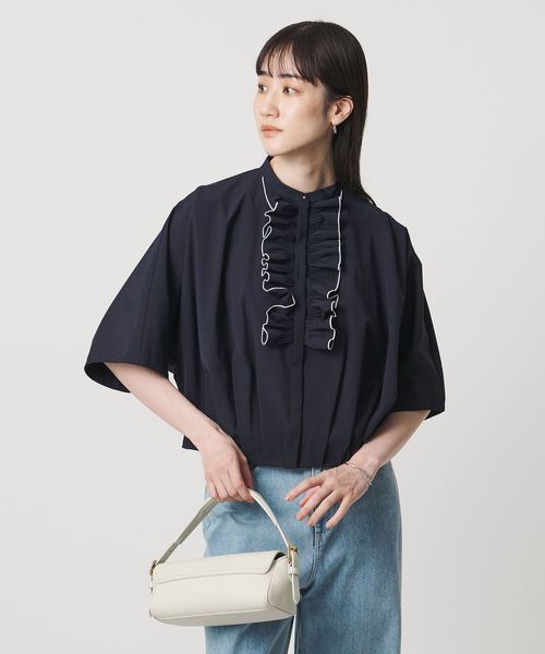 UNITED ARROWS/メロー フリル シャツ ブラウス ‐防しわ 吸水速乾 UVカット 遮熱性 接触冷感 ウォッシャブル‐/シャツ / ブラウス