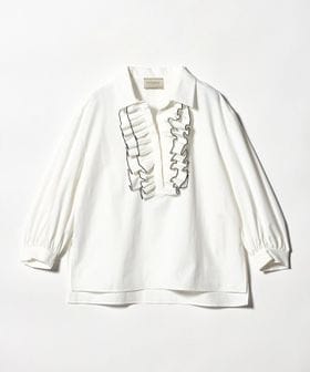 UNITED ARROWS/メロー フリル スキッパー パフ ブラウス ‐防しわ 吸水速乾 UVカット 遮熱性 接触冷感 ウォッシャブル‐/シャツ / ブラウス