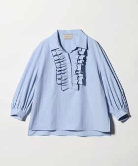 UNITED ARROWS/メロー フリル スキッパー パフ ブラウス ‐防しわ 吸水速乾 UVカット 遮熱性 接触冷感 ウォッシャブル‐/シャツ / ブラウス