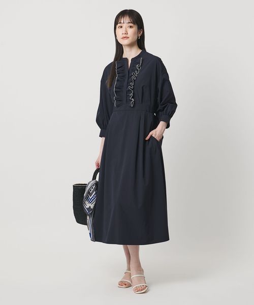 UNITED ARROWS/メロー フリル ワンピース ‐防しわ 吸水速乾 UVカット 遮熱性 接触冷感 ウォッシャブル‐/ワンピース