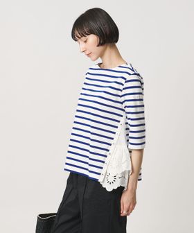 MUVEIL/【別注】＜MUVEIL＞６分袖 レース ボーダー カットソー ‐united LOVE project 2026/Tシャツ / カットソー