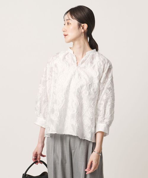 UNITED ARROWS/ラメ カット ジャガード ブラウス ‐ウォッシャブル‐/シャツ / ブラウス