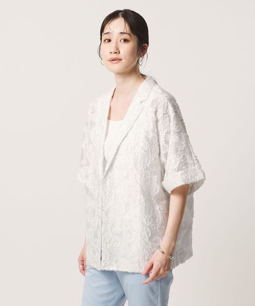 UNITED ARROWS/ラメ カット ジャガード ジャケット ‐ウォッシャブル‐/テーラードジャケット