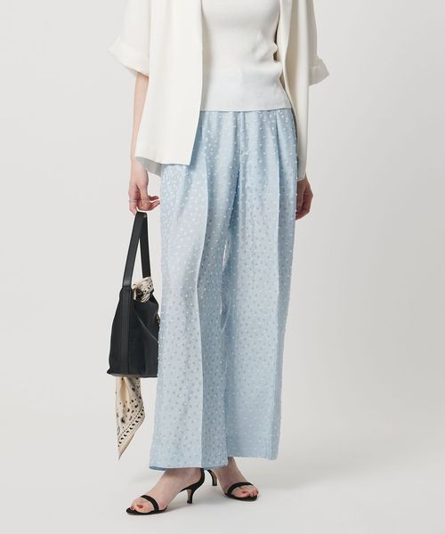 UNITED ARROWS/ドット サテン 2タック ワイドパンツ/スラックス