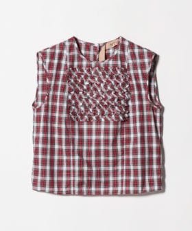 N°21/＜N°21＞チェック フリル ノースリーブ シャツ/シャツ / ブラウス