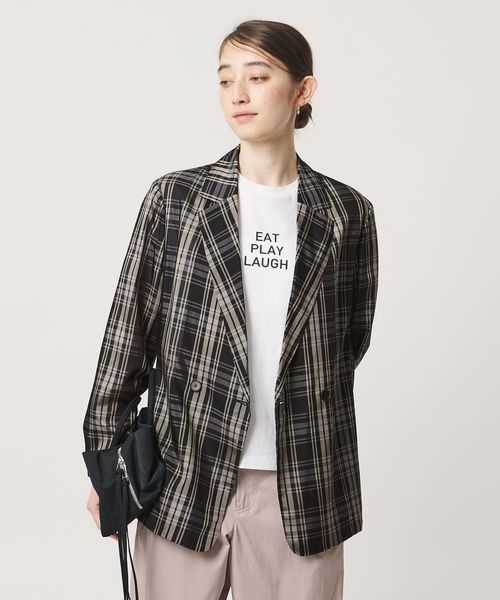 UNITED ARROWS/シアー テーラード チェック ジャケット ‐ウォッシャブル‐/テーラードジャケット