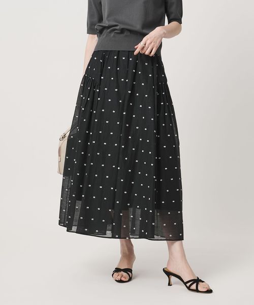 UNITED ARROWS/2トーン ドット ジャガード フレアスカート/ミモレ / ロング