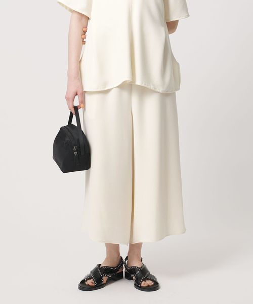 UNITED ARROWS/COMFY クロップド ワイドパンツ ホワイト ‐防汚 UVカット ウォッシャブル‐/スラックス