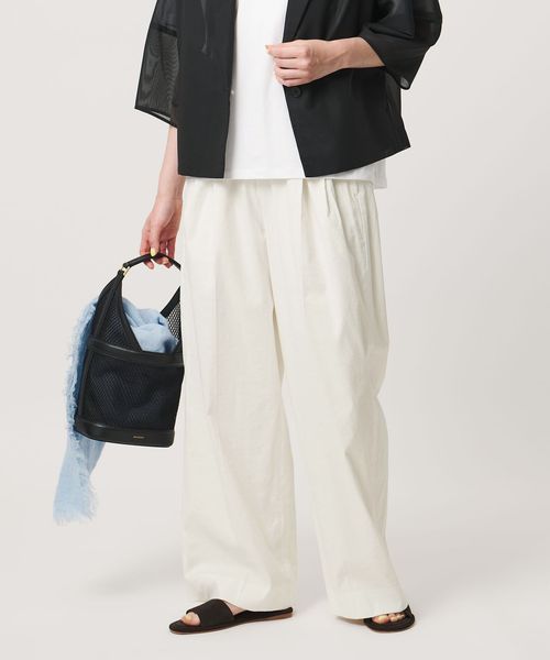 UNITED ARROWS/NALYA リラックス ワイドパンツ OFF WHITE ‐ウォッシャブル‐/スラックス