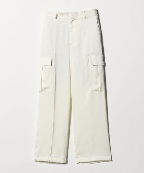 UNITED ARROWS/サテン クリーン ポケット パンツ OFF WHITE ‐ウォッシャブル‐/カーゴパンツ