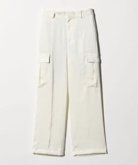 UNITED ARROWS/サテン クリーン ポケット パンツ OFF WHITE ‐ウォッシャブル‐/カーゴパンツ
