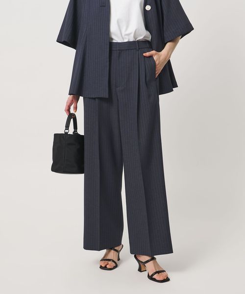 UNITED ARROWS/Spiree ストライプ ワイドパンツ ‐ウォッシャブル‐/スラックス