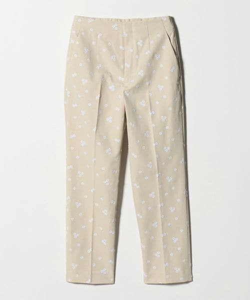 UNITED ARROWS/エンブロイダリー フラワー スリム テーパードパンツ ‐ウォッシャブル‐/スラックス