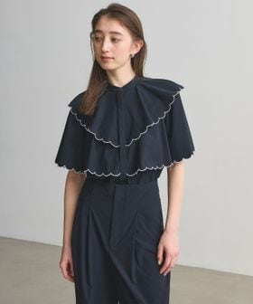 UNITED ARROWS/スカラップ フリル ブラウス ‐はっ水 UVカット 防しわ ウォッシャブル‐/シャツ / ブラウス