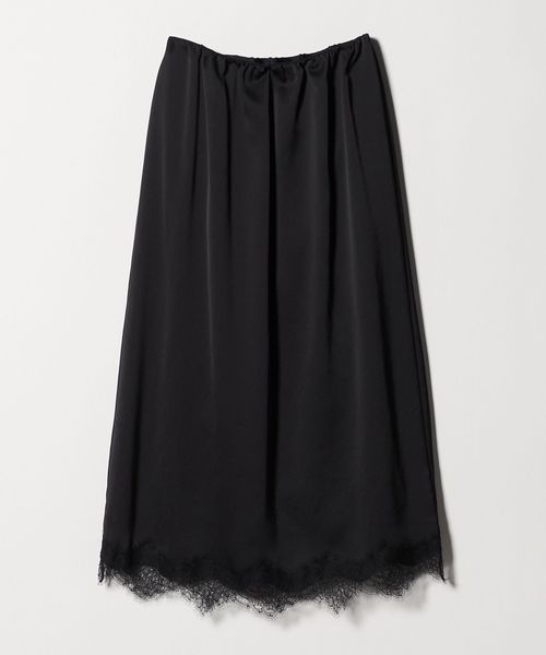 UNITED ARROWS/スカーフ付き サテン レース コンビ スカート/ミモレ / ロング