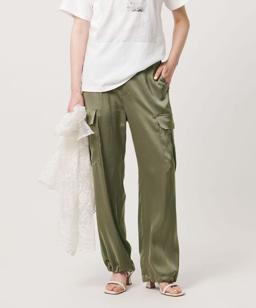 UNITED ARROWS/サテン クリーン ポケット パンツ ‐ウォッシャブル‐/カーゴパンツ