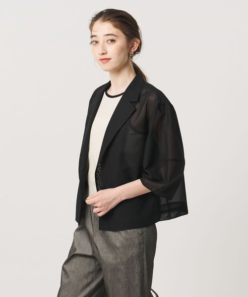 UNITED ARROWS/シアー ショート ジャケット ‐ウォッシャブル‐/テーラードジャケット
