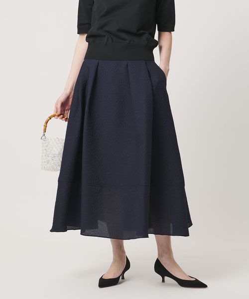 UNITED ARROWS/オーガンジー ジャガード フレアスカート ‐ウォッシャブル‐/ミモレ / ロング