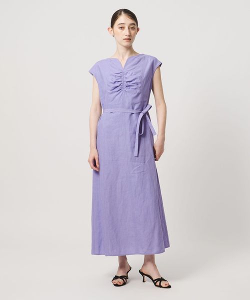 UNITED ARROWS/リネン シャーリング スキッパー ワンピース ‐ウォッシャブル‐/ワンピース