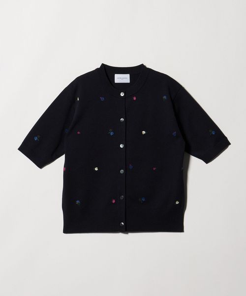 UNITED ARROWS/フラワー エンブロイダリー ショートスリーブ カーディガン ‐ウォッシャブル‐/カーディガン / ボレロ