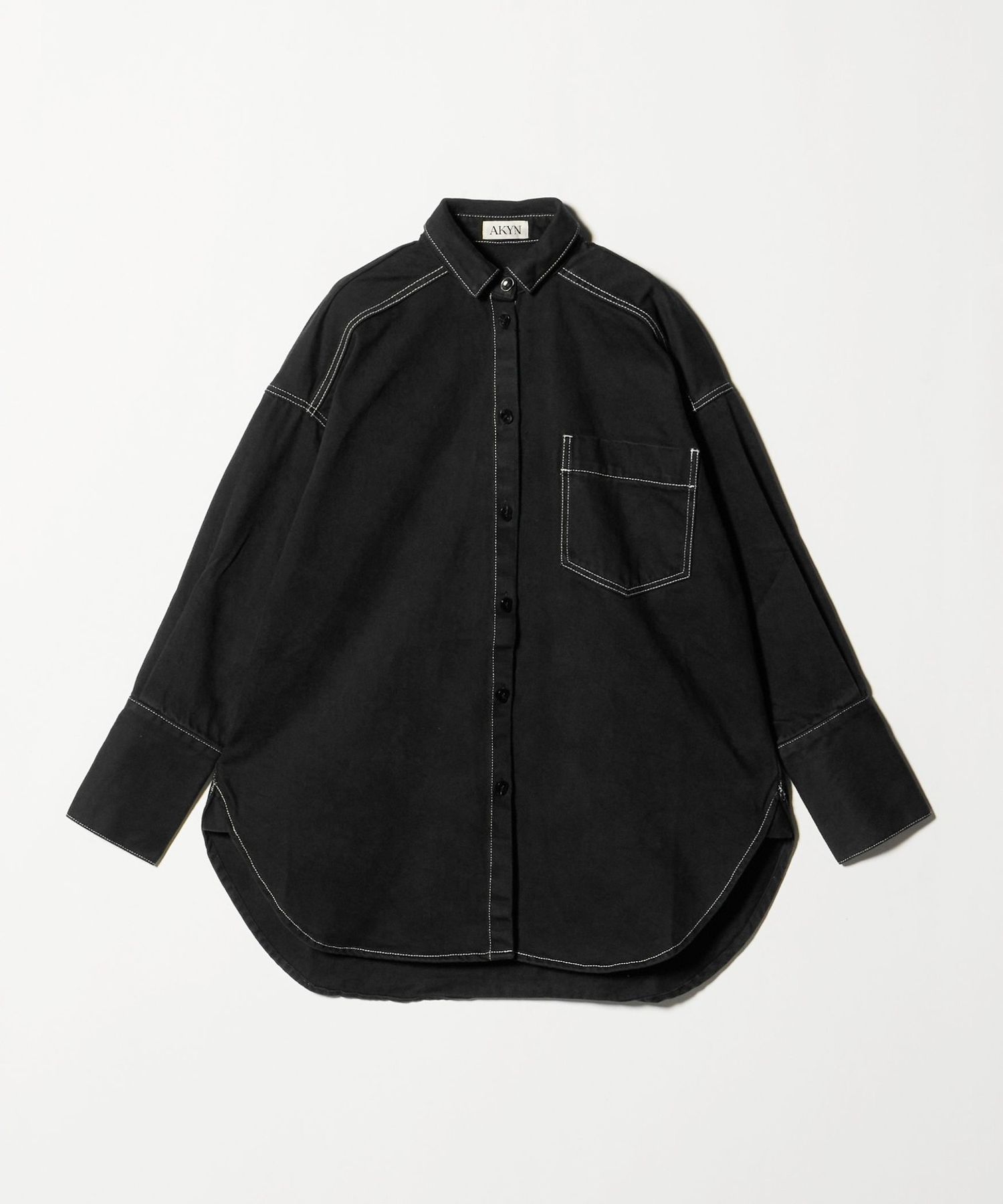 AKYN＞デニム シャツ BLACK