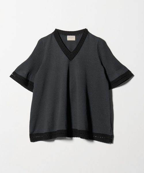 UNITED ARROWS/Vネック ニット ショートスリーブ チュニック/ニット / セーター