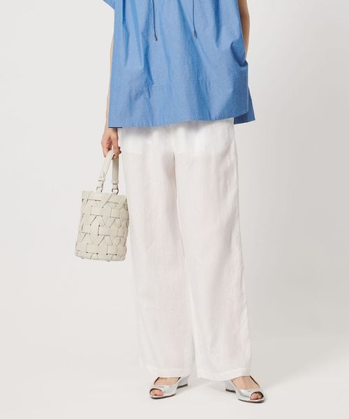 UNITED ARROWS/リネン イージーパンツ WHITE ‐ウォッシャブル‐/イージーパンツ