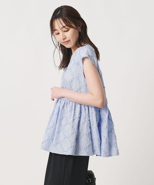 UNITED ARROWS/エンブロイダリー フリル フレンチスリーブ ブラウス/シャツ / ブラウス
