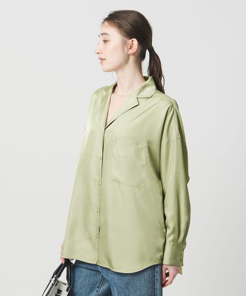 UNITED ARROWS/シルクライク オープンカラー シャツ/シャツ / ブラウス