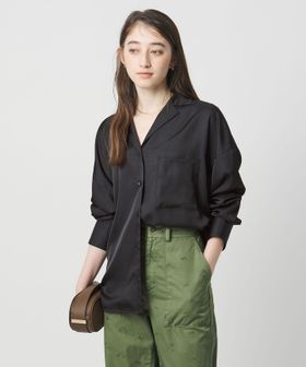 UNITED ARROWS/シルクライク オープンカラー シャツ/シャツ / ブラウス