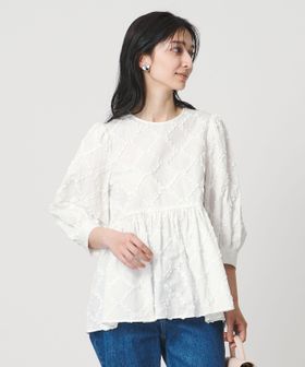 UNITED ARROWS/エンブロイダリー フリル トップス/シャツ / ブラウス