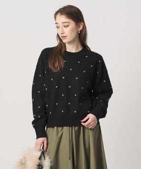 UNITED ARROWS/エンブロイダリー クルーネック ニット/ニット / セーター