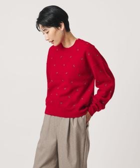 UNITED ARROWS/エンブロイダリー クルーネック ニット/ニット / セーター