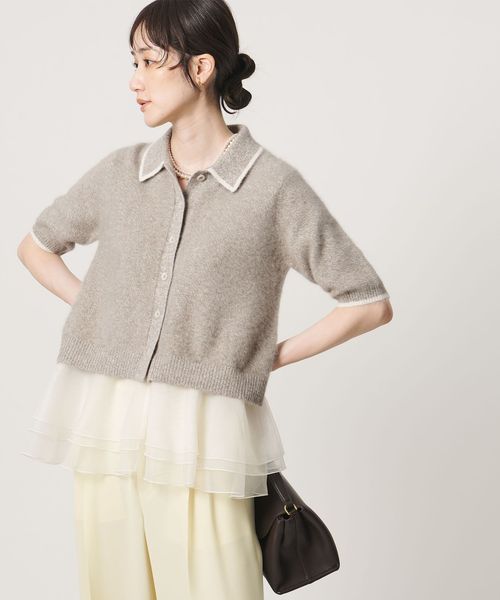 UNITED ARROWS/フォックスカシミヤ オーガンジーコンビ ポロニット/ニット / セーター