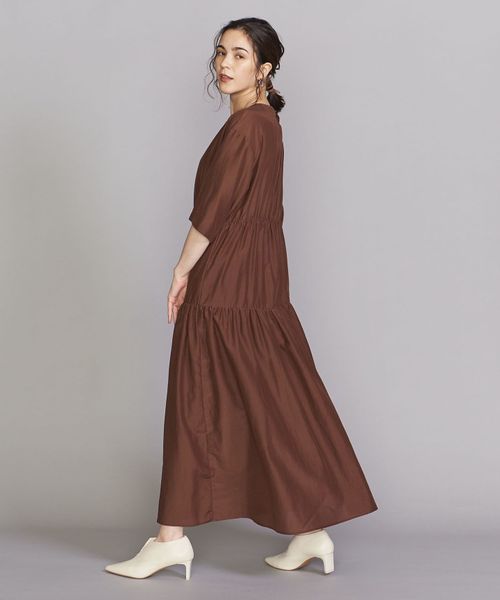 By ローン ティアード6分袖 ワンピース