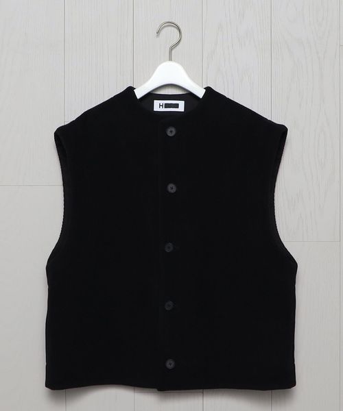 <H>PILE MELTON VEST UNISEX/ベスト 割引サービス H ベスト ジレ beauty&youth ベスト/ジレ