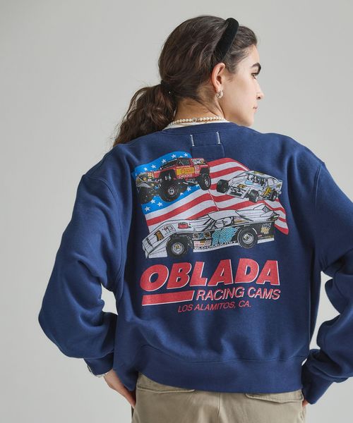 Oblada レーシング プリント スウェット オブラダ FREE トレーナー Oblada＞レーシングプリント スウェット