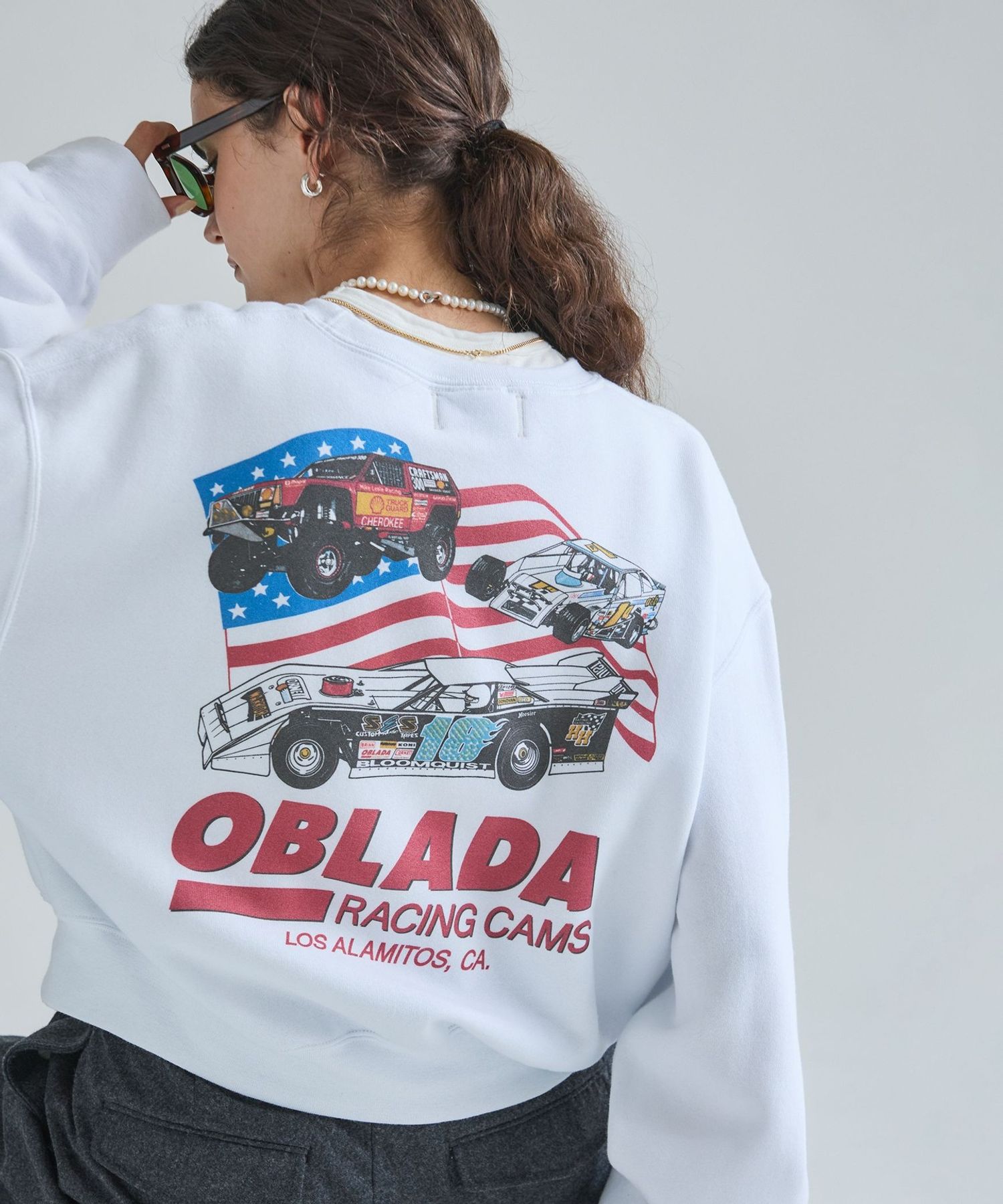 Oblada レーシング プリント スウェット オブラダ FREE トレーナー Oblada＞レーシングプリント スウェット