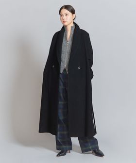 ウールモッサ テーラードロングコート 