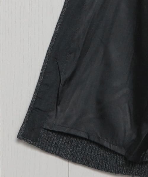 H＞ウールナイロンリブカーディガン